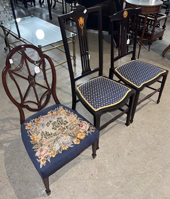 Lot 743 - Three assorted early 20th century side chairs.