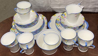 Lot 663 - A Collingwood Bone China Art Deco style floral...