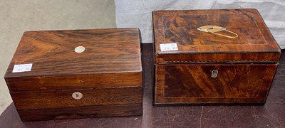 Lot 634 - An antique mahogany and checker strung tea...