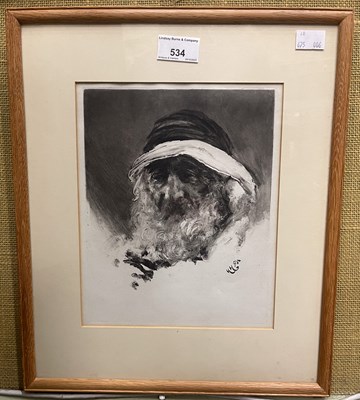 Lot 534 - Hubert von Herkomer RA 
'An Arab's head'...