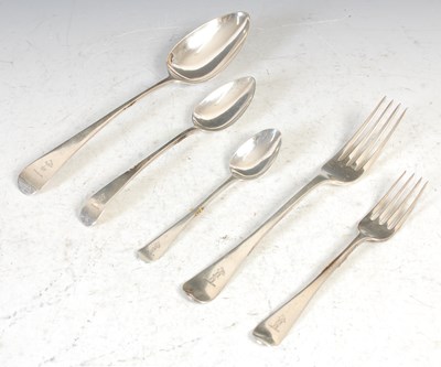 Lot 290 - A part canteen of silver flatware, engraved...