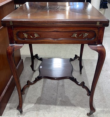 Lot 839 - A 19th century mahogany envelope card table...