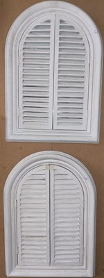 Lot 808 - A pair of window mirrors with working louvre...