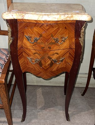Lot 821 - A vintage French Louis XV style marquetry and...