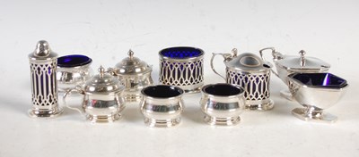 Lot 378 - A collection of ten assorted silver cruets,...