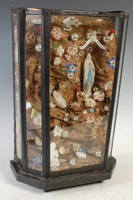 Lot 372 - A late 19th century religious icon/ shrine in...
