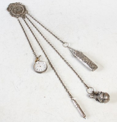 Lot 400E - A vintage EPNS chatelaine, decorated with...