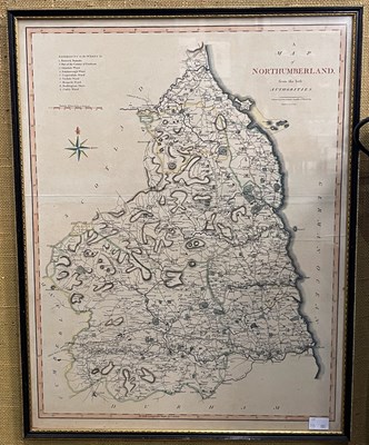 Lot 793 - A hand coloured map of Northumberland from The...