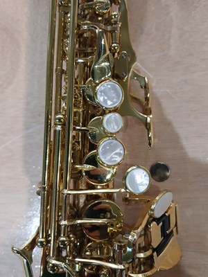 Lot 527 - A brass Yanagisawa Soprano saxophone, engraved...