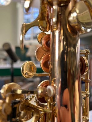 Lot 527 - A brass Yanagisawa Soprano saxophone, engraved...