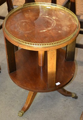 Lot 833 - A 19th century brass galleried circular...
