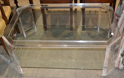 Lot 851 - A clear perspex two tier coffee table with...