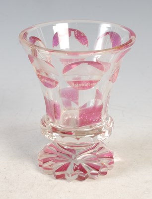 Lot 404 - A Bohemian cut to clear glass beaker/ small...