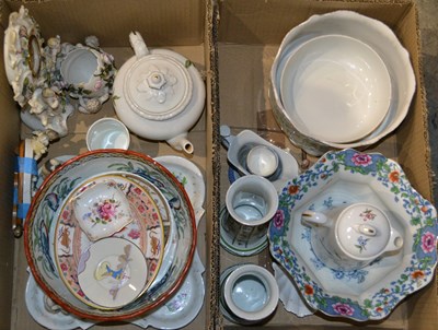 Lot 575 - Two boxes of English ceramics, to include a...