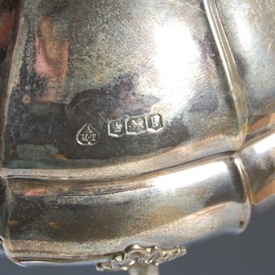 Lot 72 - A Sheffield silver four piece tea set...