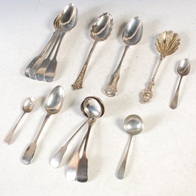 Lot 126 - A collection of assorted silver flatware, 23.2...