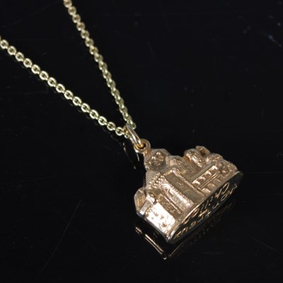 Lot 43 - A 9ct gold Montreux, Chillon, pendant, 1.3g,...