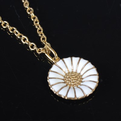 Lot 148 - Georg Jensen, a silver gilt and white enamel...
