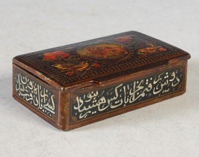 Lot 323 - A 19th century Persian rectangular snuff box,...