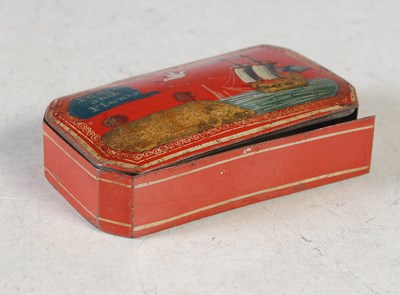Lot 324 - A 19th century American toleware snuff box, of...
