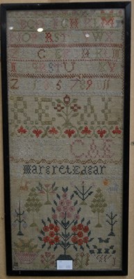 Lot 653 - A 19th century needlework sampler by Margaret...
