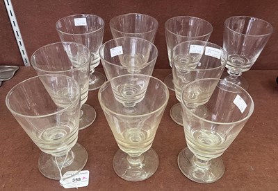 Lot 358 - A group of ten 19th century clear glass...