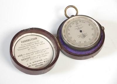Lot 72 - An antique pocket barometer, 'J. H. Steward...