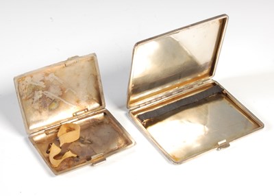 Lot 98 - A Birmingham silver cigarette case with engine...
