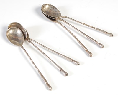 Lot 269 - A set of six Russian silver teaspoons, the...