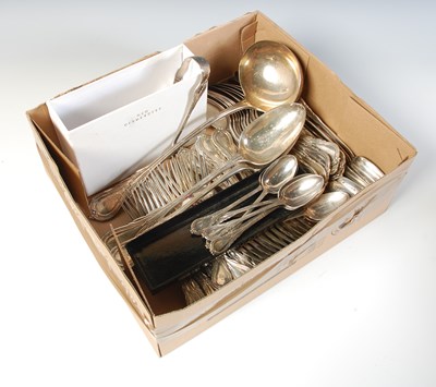 Lot 131 - A Victorian silver canteen of flatware, London,...