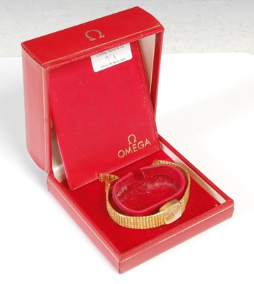Lot 9 - A vintage ladies Omega 18ct gold bracelet...