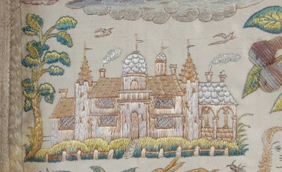 Lot 217 - A 17th century silkwork and stumpwork picture,...