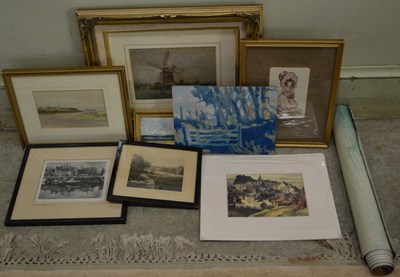 Lot 497 - A box of assorted prints and sketches, to...