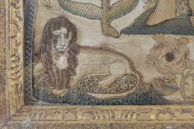 Lot 218 - A Charles II stumpwork picture, depicting...