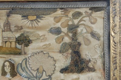 Lot 218 - A Charles II stumpwork picture, depicting...