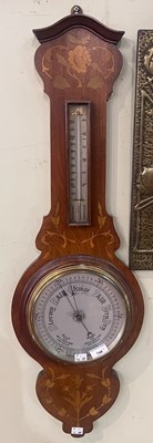 Lot 748 - An Art Nouveau mahogany barometer with...