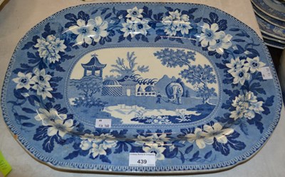 Lot 439 - A 19th century blue printed elephant pattern...