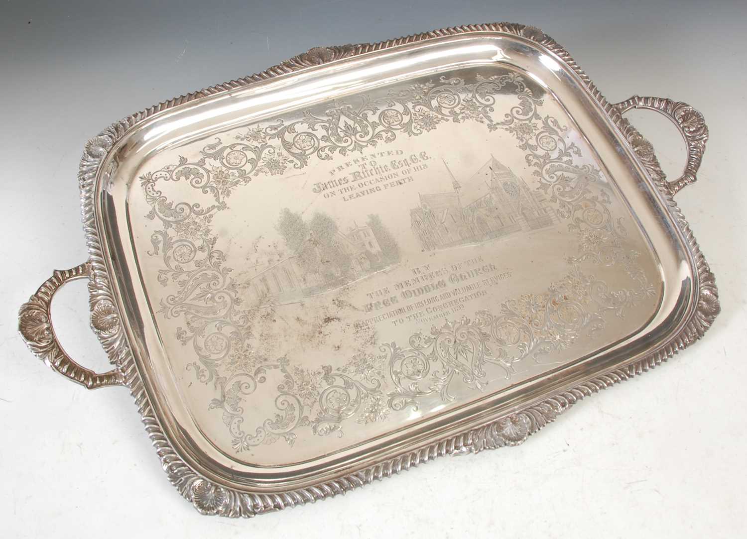Lot 131 - A Victorian silver twin handled presentation...