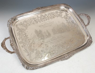Lot 131 - A Victorian silver twin handled presentation...