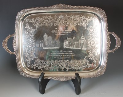 Lot 131 - A Victorian silver twin handled presentation...