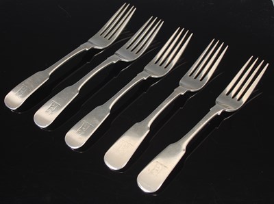 Lot 153 - A set of five early Victorian Scottish silver...