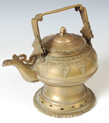Lot 249 - A late 19th century brass water ewer / kettle,...