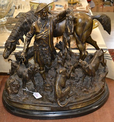 Lot 912 - After P.J. Mene, a bronze figure group "After...
