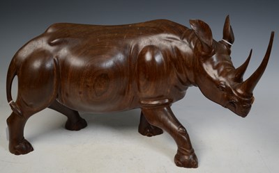Lot 338 - A 20th century rhinoceros sculpture in...