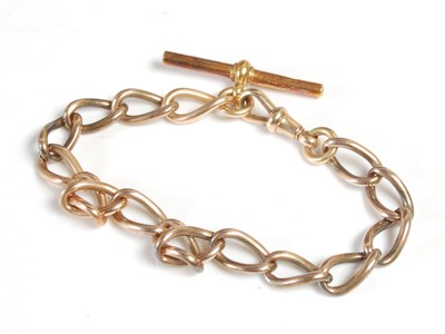 Lot 315 - A smart vintage yellow metal oval link...
