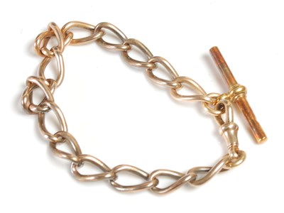 Lot 315 - A smart vintage yellow metal oval link...