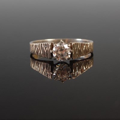 Lot 59 - A silver and paste set solitaire ring, size S,...