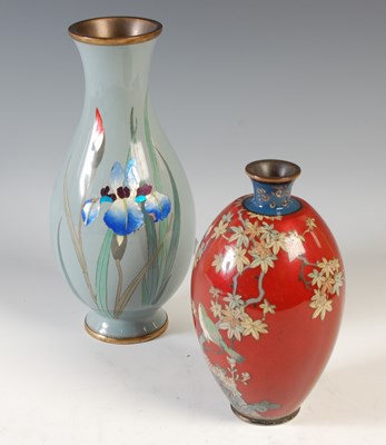 Lot 606 - Two Japanese cloisonne vases, late 19th/ early...