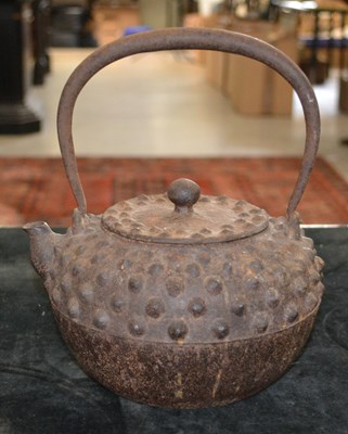 Lot 333 - A Japanese cast iron Tetsubin and cover,...