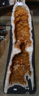 Lot 327A - A citrine geode specimen, with a deep orange...